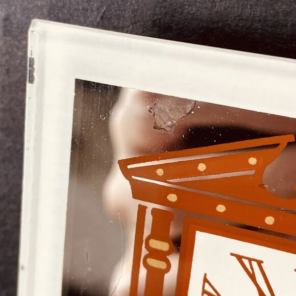 Advertising Thermometer Sign Grandfather Clock Mirror Kearney NE Foundry VTG 8in - Picture 6 of 9